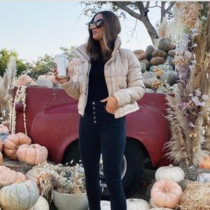 Vegan Leather Mini Puffer Size M NWT